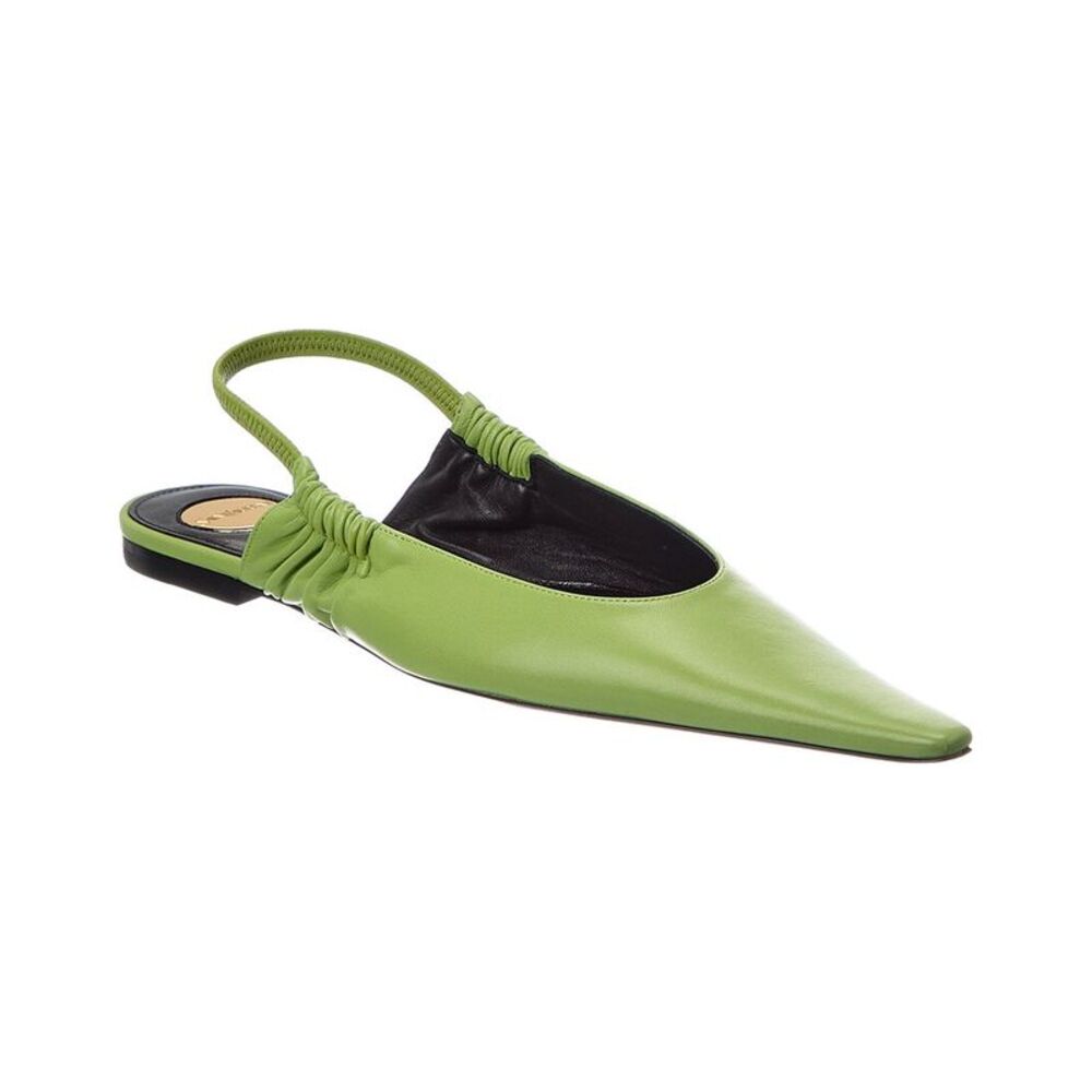 Saint Laurent Anne Marie Leather Slingback Ballerina Flat